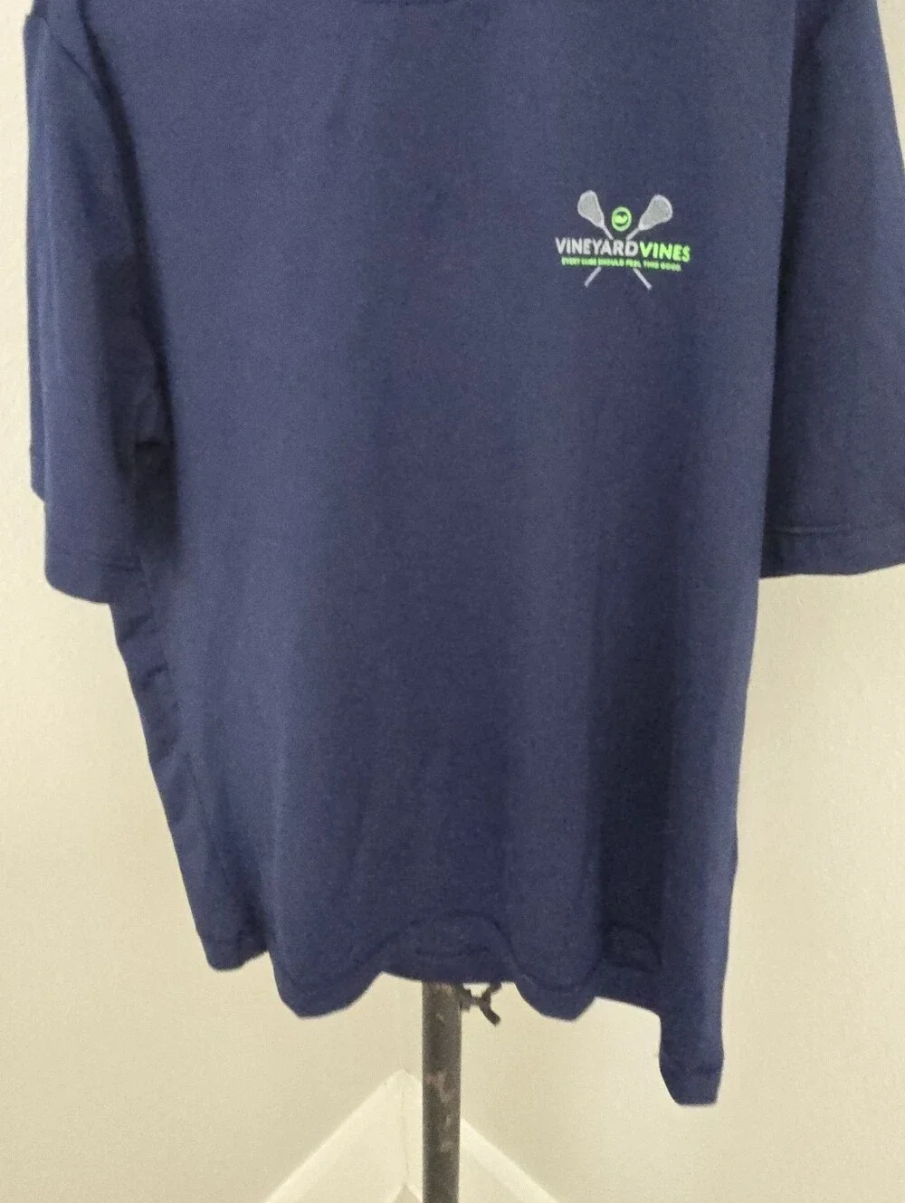 Vineyard Vines Navy Tee with Lime Accent Boys Size 5